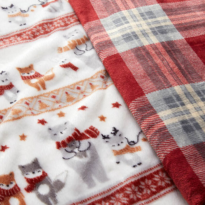 Mysfleece vinterdjur – vit/kaminrött, image number 6