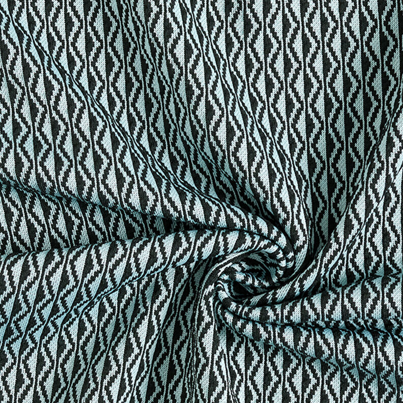 Romanitersey sicksack-mönster – ljusblått/svart,  image number 3