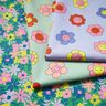 Behandlad bomull Glada blommor | Poppy Fabrics – babyblått/rosa,  thumbnail number 6