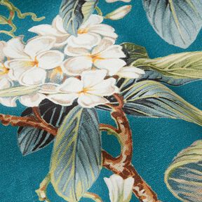 Dekorationstyg Canvas blommande träd – havsblå, 