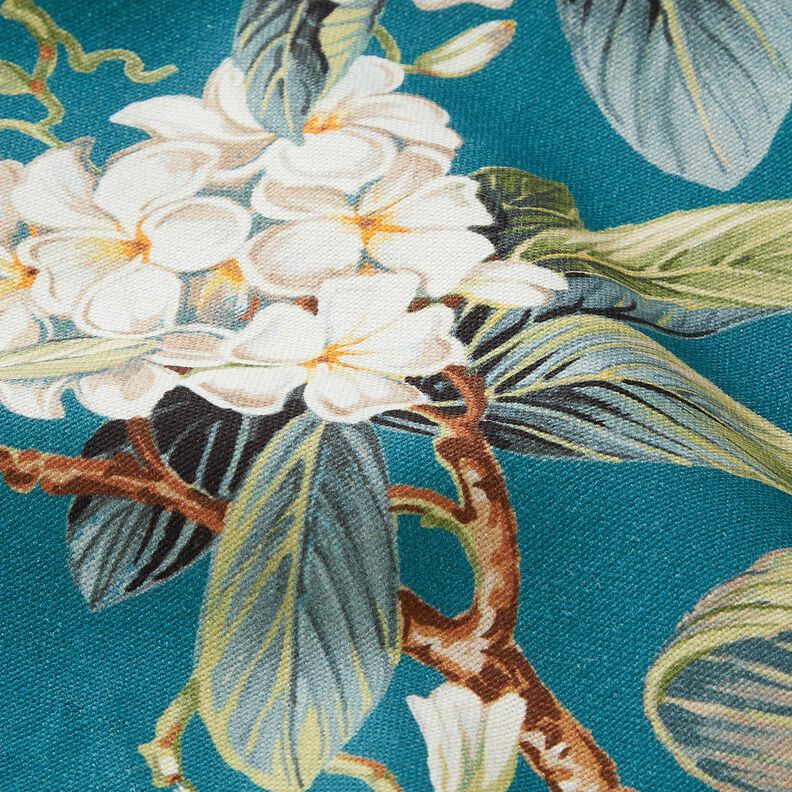 Dekorationstyg Canvas blommande träd – havsblå,  image number 2