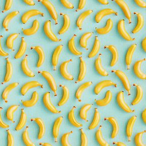 Bomullstyg Poplin bananer – eukalyptus/solgult, 