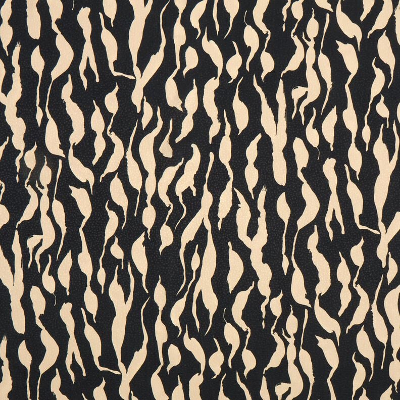 Viskostyg abstrakt zebra mönster – svart/ljusbeige,  image number 1