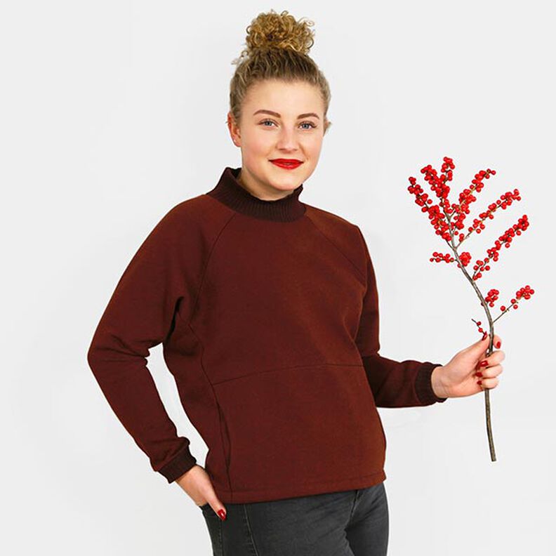 FRAU BETTI Fladdermuströja med magväska och ståkrage | Studio Schnittreif | XS-XXL,  image number 7