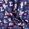 Bomullspoplin Peppa gris-bokstäver Licenstyg | ABC Ltd – indigo,  thumbnail number 3