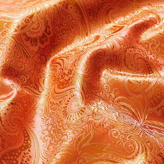 Jacquard för kläder Metallic paisley – lax/guld, 
