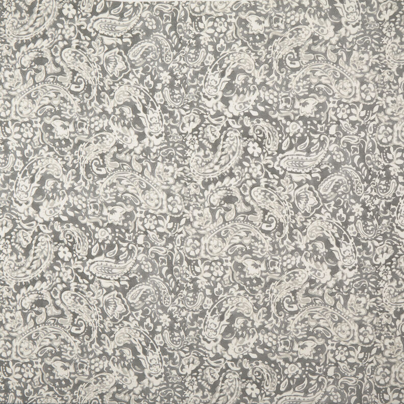Crepetyg paisley och blommor &ndash; gr&aring;/vit,  image number 1