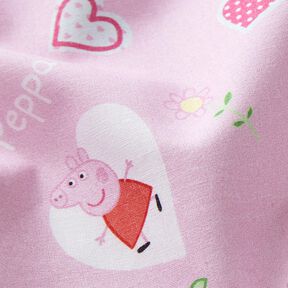 Bomullspoplin Peppa hjärtan Licenstyg | ABC Ltd – pastellviolett, 