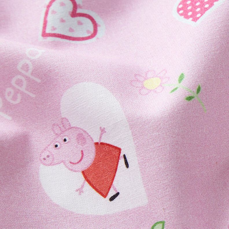 Bomullspoplin Peppa hjärtan Licenstyg | ABC Ltd – pastellviolett,  image number 2