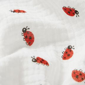Muslin/Dubbel-krinkelväv nyckelpiga – elfenbensvit, 