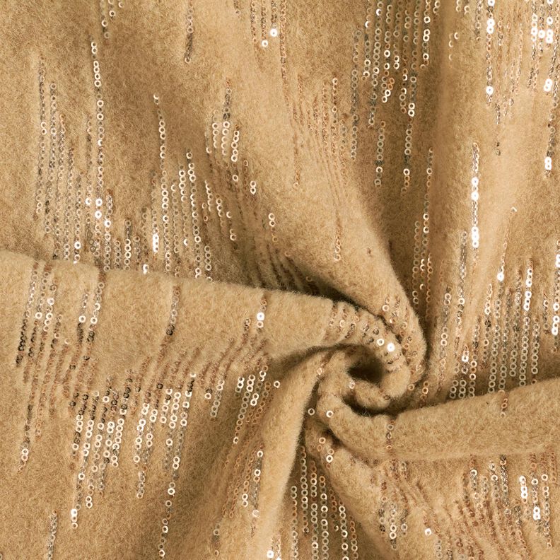 Kapptyg stickat paljettränder – beige,  image number 4
