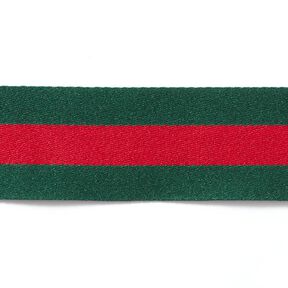 Vävt band Ränder [40 mm] – grön/rött, 