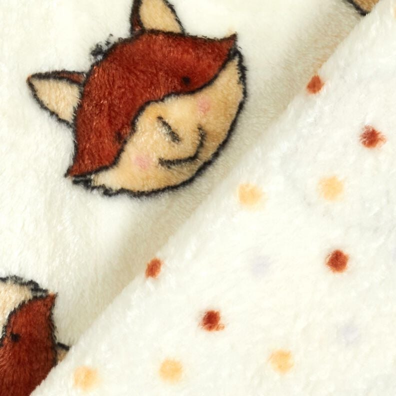 Mysfleece Dubbelsidigt Vänliga rävar – yllevit/brun, image number 4