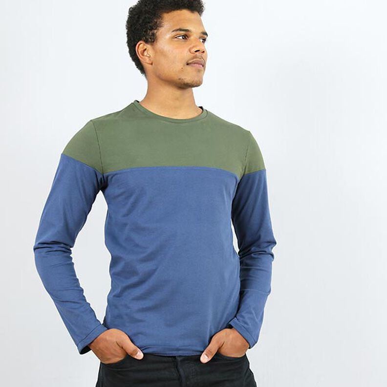 HERR LEVI Långärmad tröja med färgblock | Studio Schnittreif | S-XXL,  image number 4