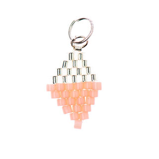 Hängsmycke Brick Stitch Romb [10 mm  x 15 mm] | Rico Design – silver/rosa, 