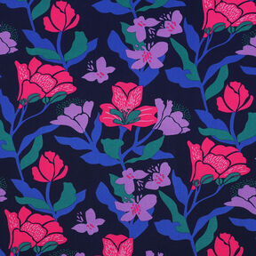 LENZING™ ECOVERO™ viskostyg  Amira Floral | Nerida Hansen – nattblå/intensiv rosa, 