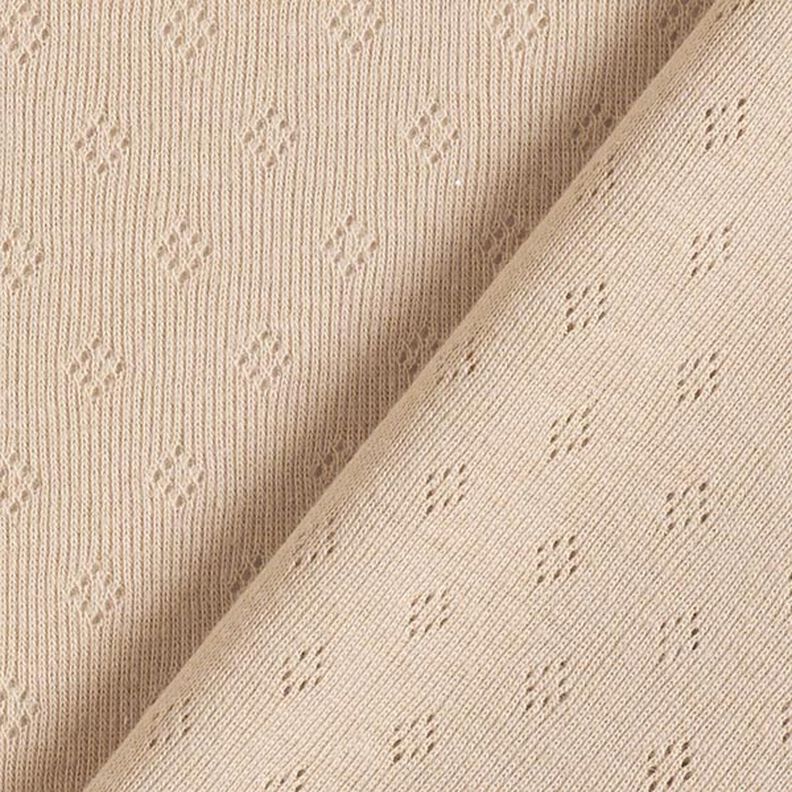 Finstickad jersey med hålmönster – beige,  image number 4