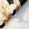 Crepesatin magnolior med palmblad – svart/beige,  thumbnail number 4