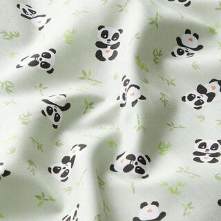 Bomullstyg Kretong gosig panda – grön, 