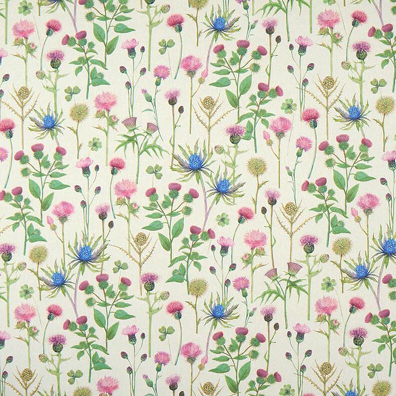 Dekorationstyg Halvpanama tistlar – pinjegrön/natur,  image number 1