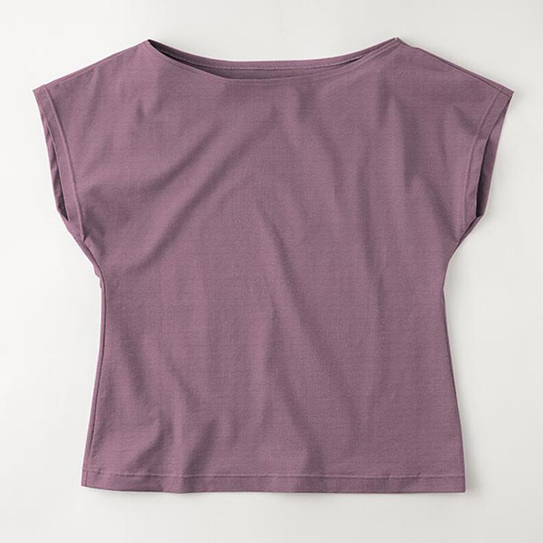 Bomullsjersey medium enfärgad – aubergine, image number 8