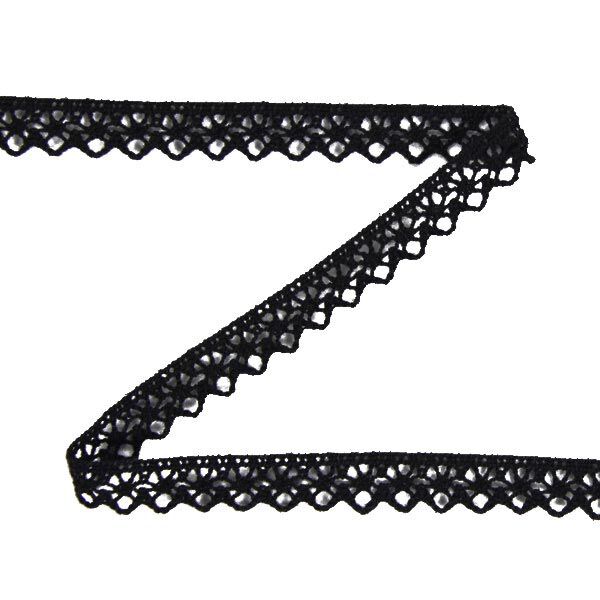 Knypplad spets (13 mm) 17 – svart,  image number 1