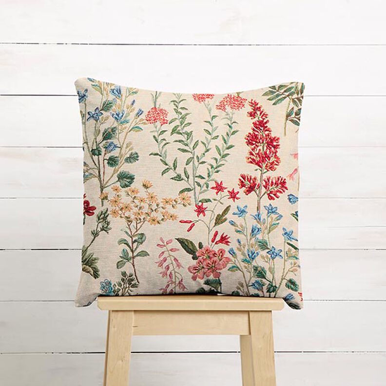 Dekorationstyg Gobeläng Blomsteräng – beige,  image number 8