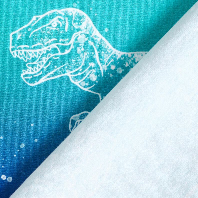 Bomullsjersey Dinosauriekonturer | Glitzerpüppi – blålila/pepparmynta,  image number 4