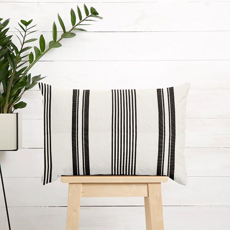 Outdoortyg Canvas fin randig mix – svart/vit,  image number 7