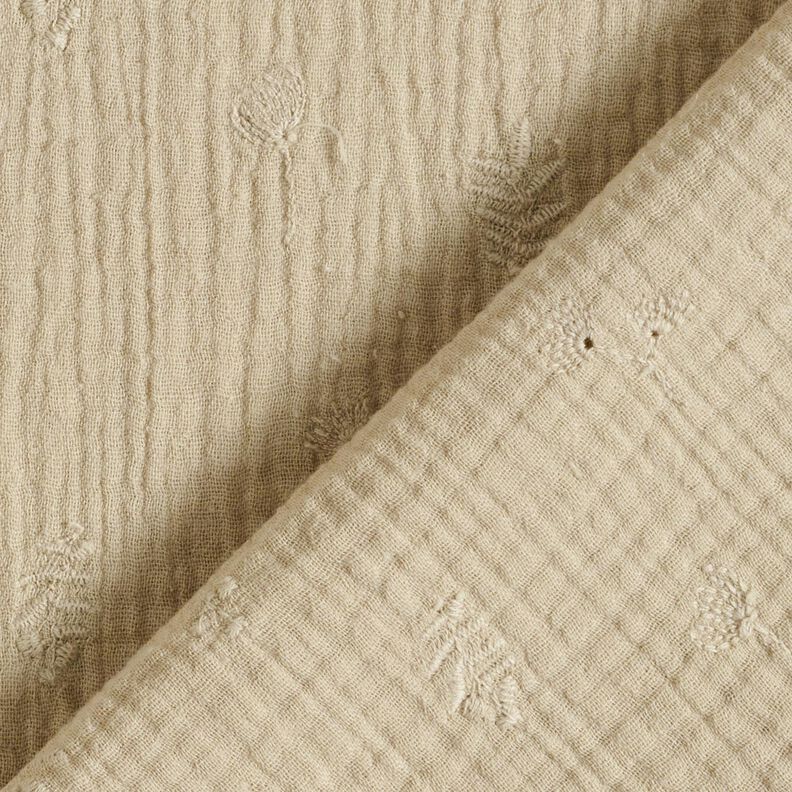 Muslin/Dubbel-krinkelväv broderi blommor och grenar – anemon,  image number 4