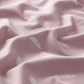 Bomullsjersey Fjädrar – pastellviolett, 