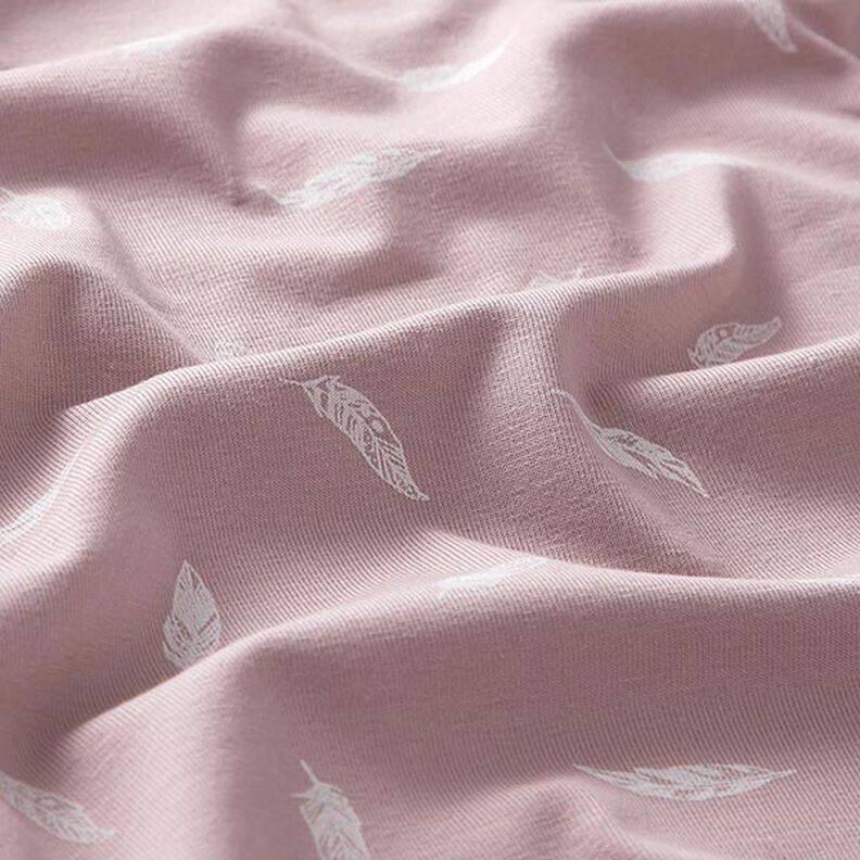 Bomullsjersey Fjädrar – pastellviolett,  image number 2