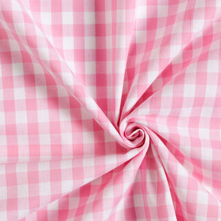 Bomullstyg Vichy - 1 cm – rosa, 