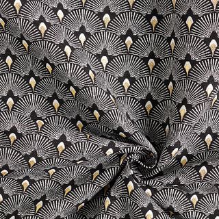 Dekorationstyg Jacquard Solfjäder – svart, 