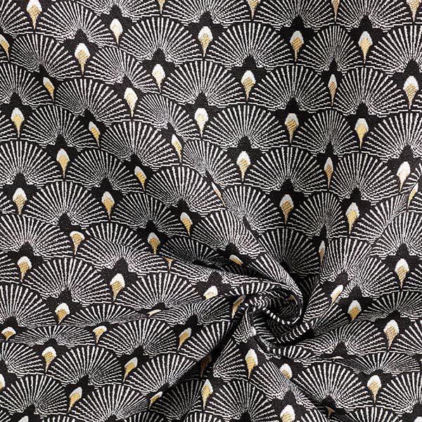 Dekorationstyg Jacquard Solfjäder – svart, image number 2