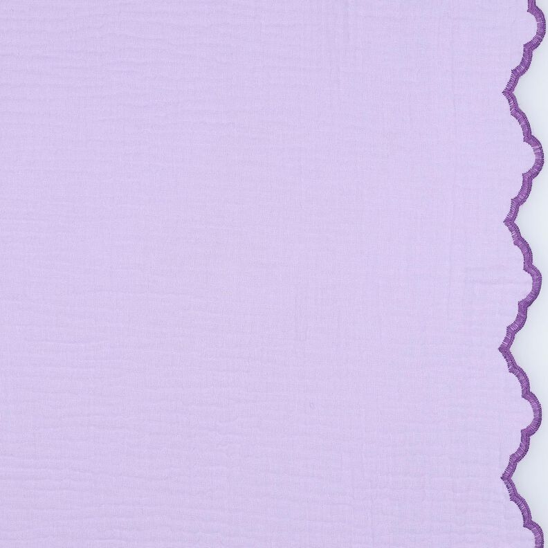 Muslin/Dubbel-krinkelväv Dubbelsidig vågad kant  | Poppy Fabrics – fläder/rödlila,  image number 1