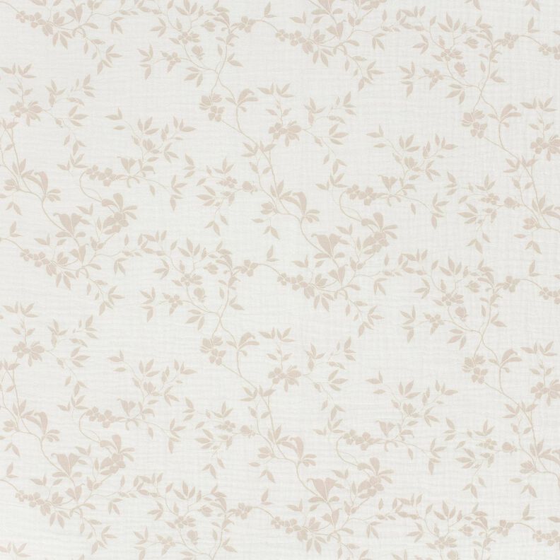 Muslin/Dubbel-krinkelväv Bladrankor – yllevit/natur,  image number 1