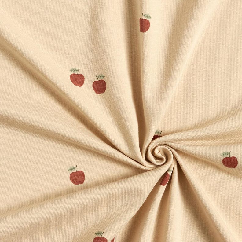 Bomullsjersey sm&aring; &auml;pplen &ndash; sand,  image number 3