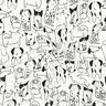 Bomullsflanell hundar | Poppy Fabrics – vit/svart,  thumbnail number 3