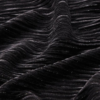 plisserad sammet Lurex enfärgad – svart, 