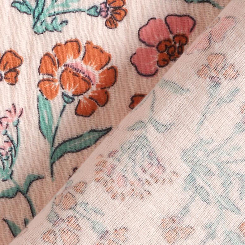Muslin/Dubbel-krinkelväv Blomsteräng | Poppy Fabrics – rose,  image number 4
