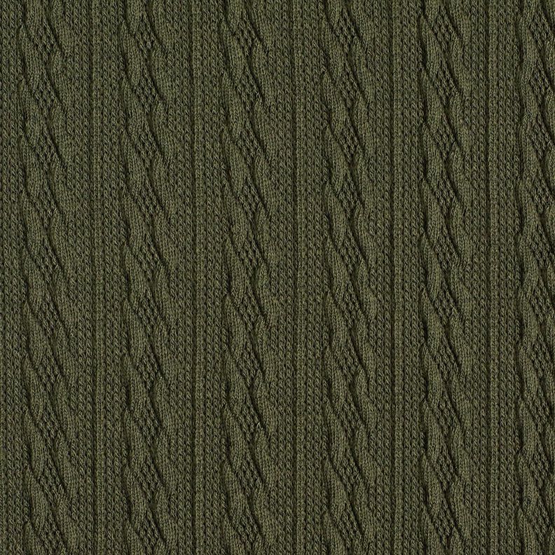 Stickat tyg flätat mönster – mörk furu, image number 1