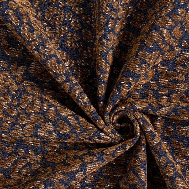 byxtyg i denim-look med leopardmönster – mellanbrunt/nattblå,  image number 3