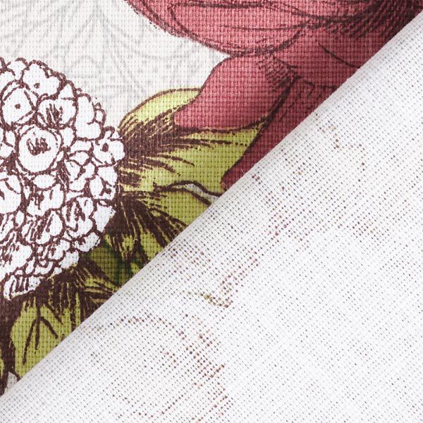 Dekorationstyg panama blomtryck – dimgrå,  image number 3