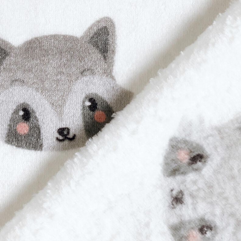 Mysfleece Söta tvättbjörnar – elfenbensvit/mörkgrå, image number 4