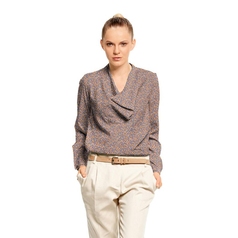 Chiffong millefleur – indigo/brandgul,  image number 5