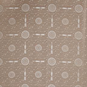 Fodertyg Jacquard darttavlor och pilar – grått/guld, 