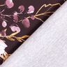Bomullsjersey Brodyrtyg blommor i guldglitter | Glitzerpüppi – bordeauxröd/pastellfläder,  thumbnail number 4