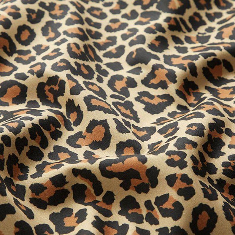 Dekorationstyg Bomullssatin Leopardmönster – brun,  image number 2