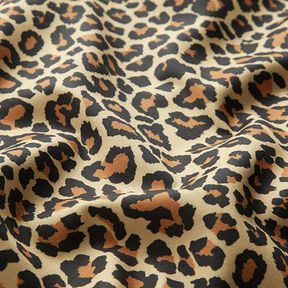 Dekorationstyg Bomullssatin Leopardmönster – brun, 